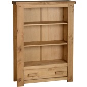 Tortilla 1 Drawer Bookcase Distressed Waxed Pine